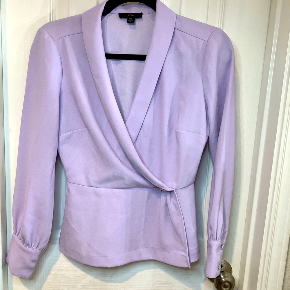 Lavender blazer top.